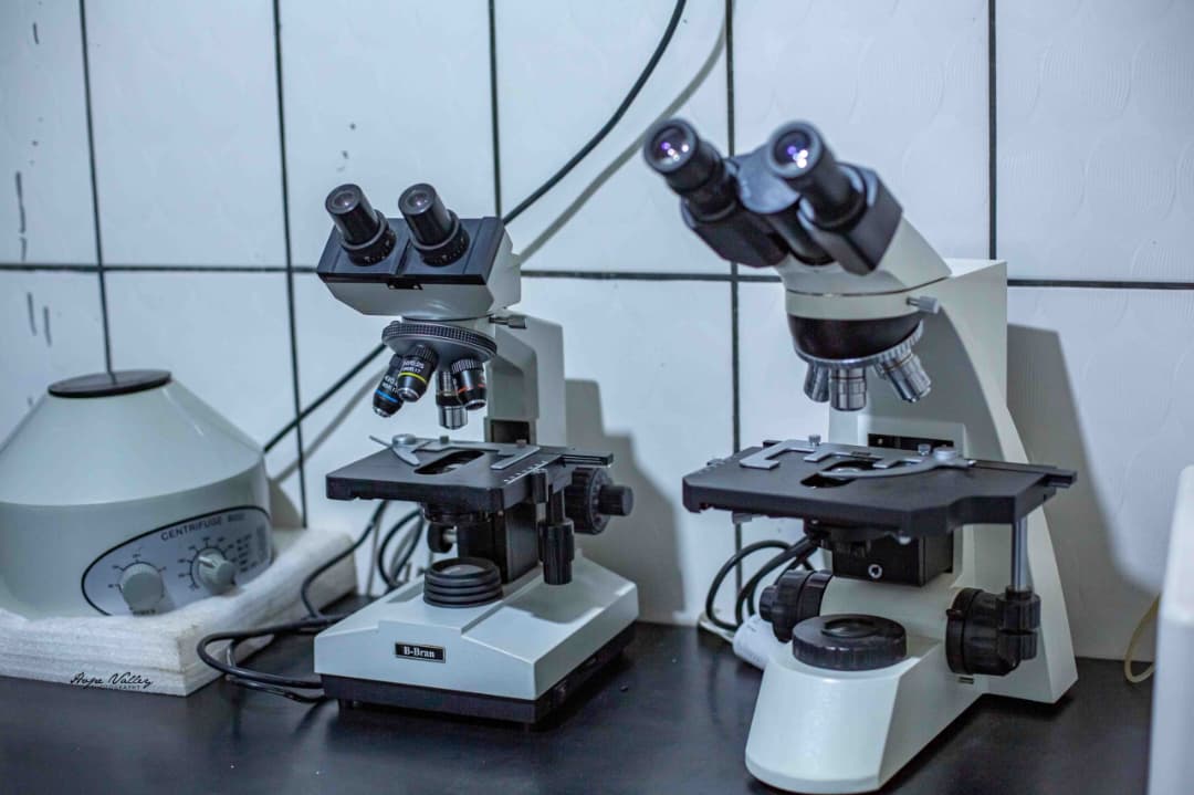 Laboratory microscopes at Bethany Medical Center