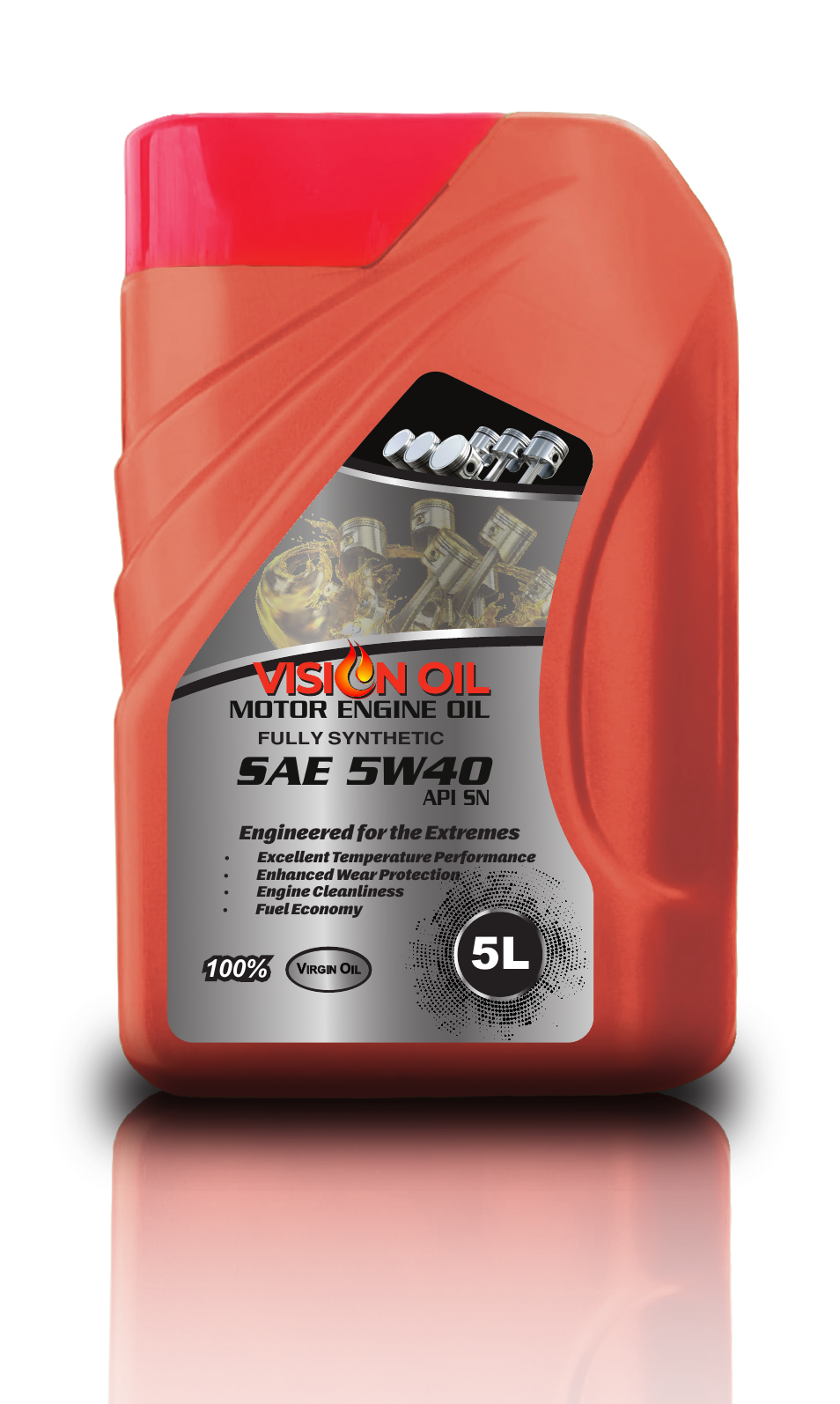 Vision Oil Motor Engine Oil Fully Synthetic · SAE 5W40 · API SN 5L