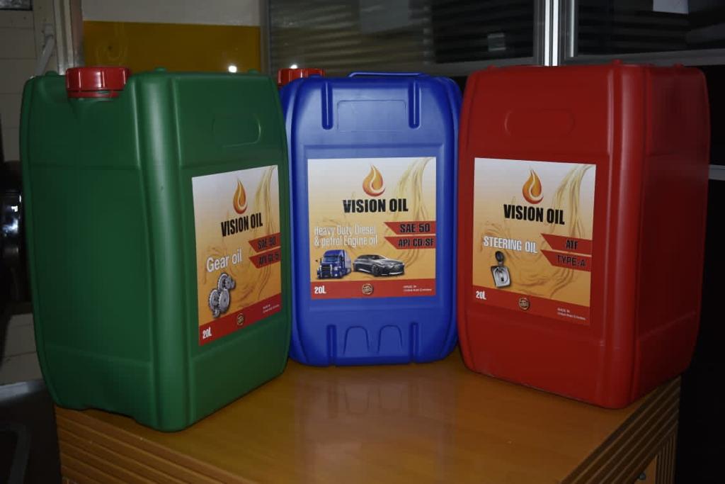 Vision Oil 20L jerrycans — gear, diesel and steering oil